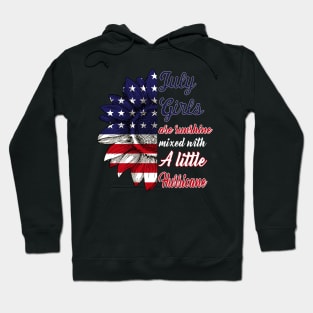 July Girls Are Sunshine Mixed Little Hurricane 4th Of July Hoodie